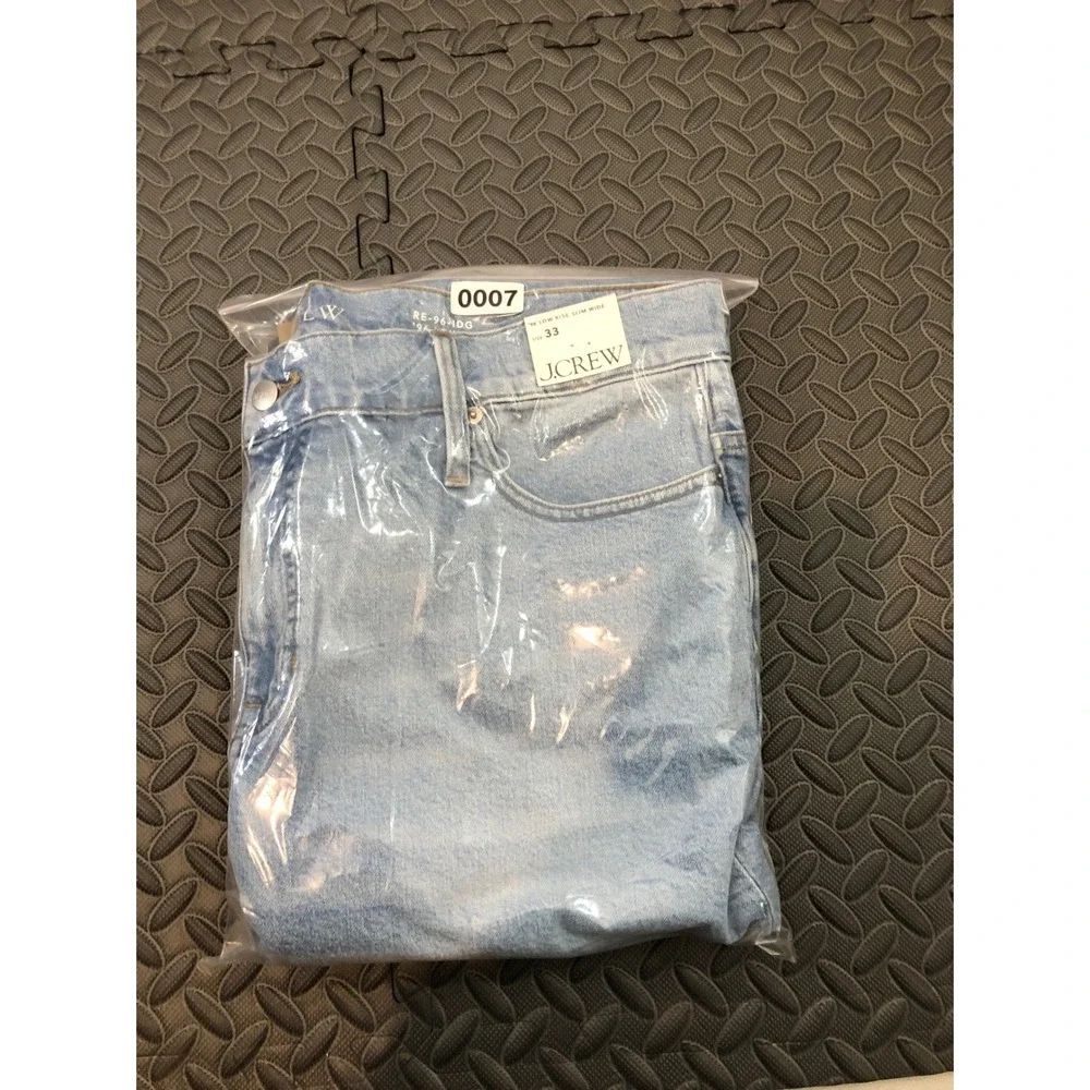 NEW J.Crew '96 Low Rise Slim Wide Jeans Womens 33 Light Blue Denim CH846 - Picture 13 of 13